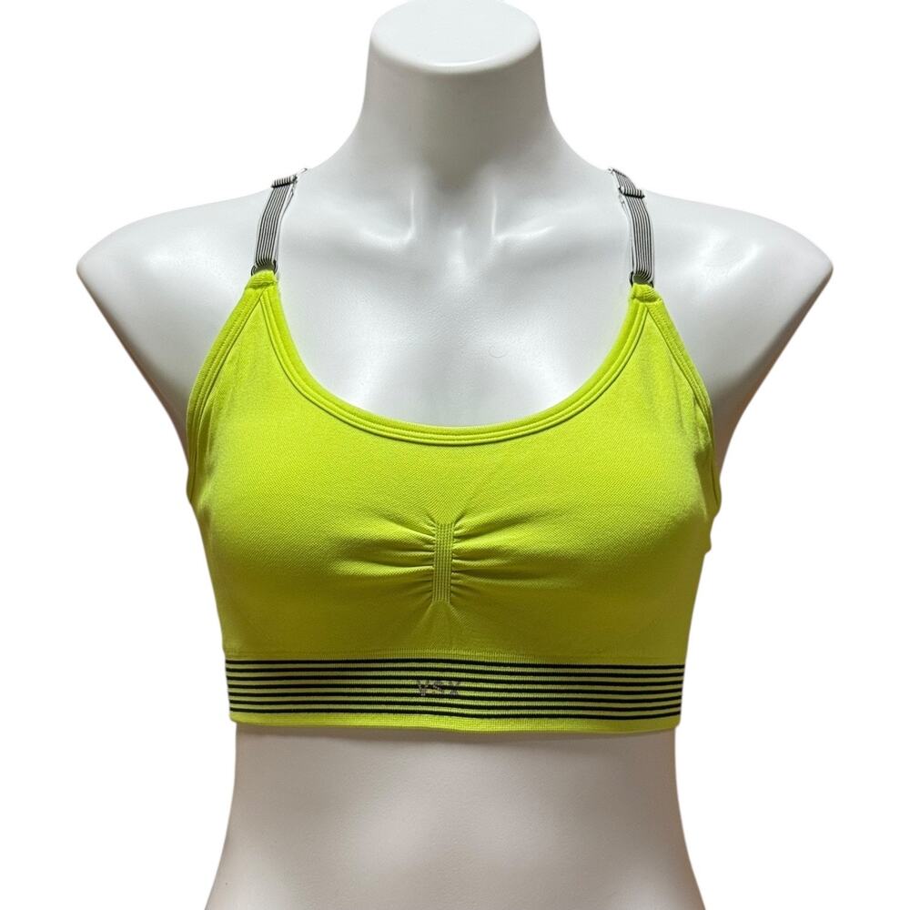 VSX Victoria's Secret Sport Racerback Sports Bra Neon Yellow Black Medium